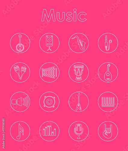 Set of music simple icons