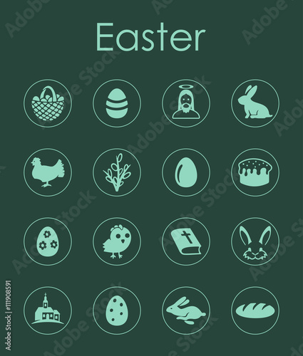 Set of easter simple icons