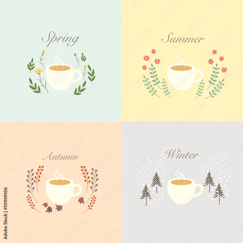 Cute coffee cup vector design illustration.