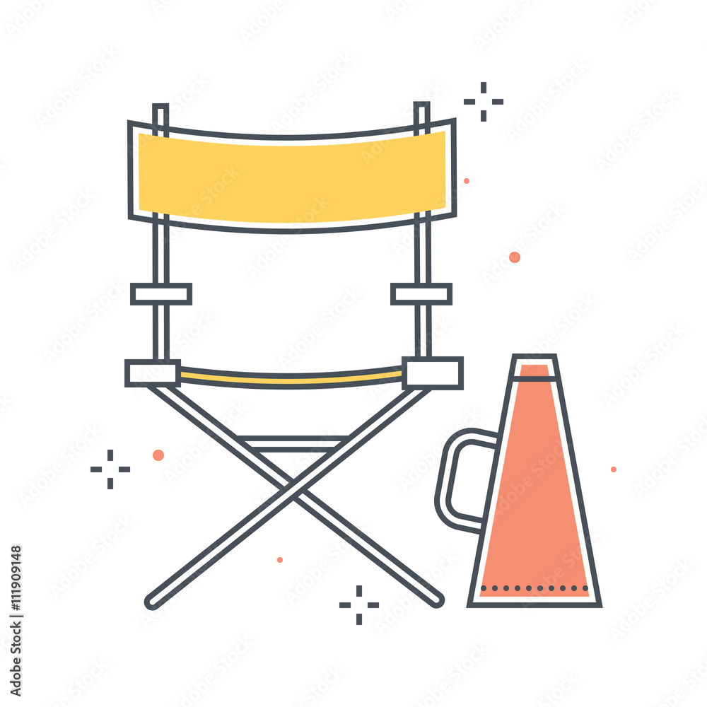 Fototapeta premium Color line, production manager illustration
