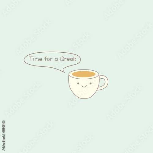 Cute coffee cup vector design illustration.