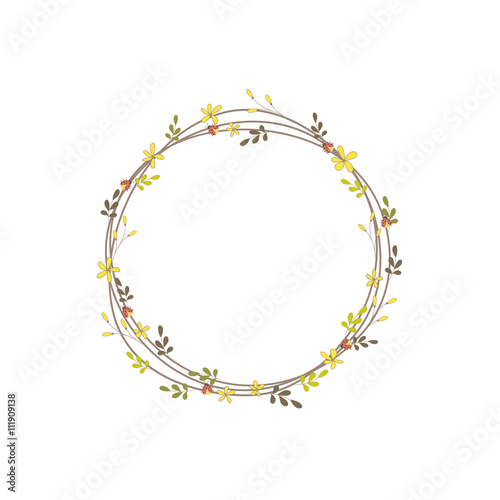 Floral wreath vector design illustration.