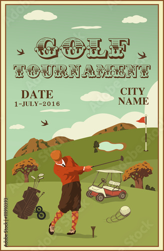 golf labels, badges and emblems