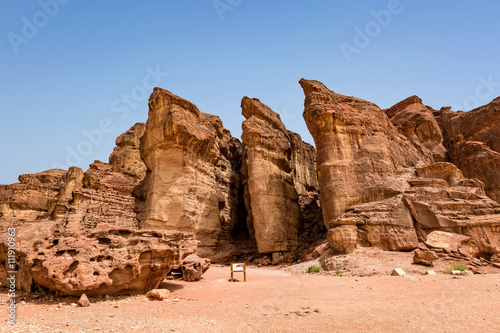 The Solomons Pillars geological and historical place in Timna Pa