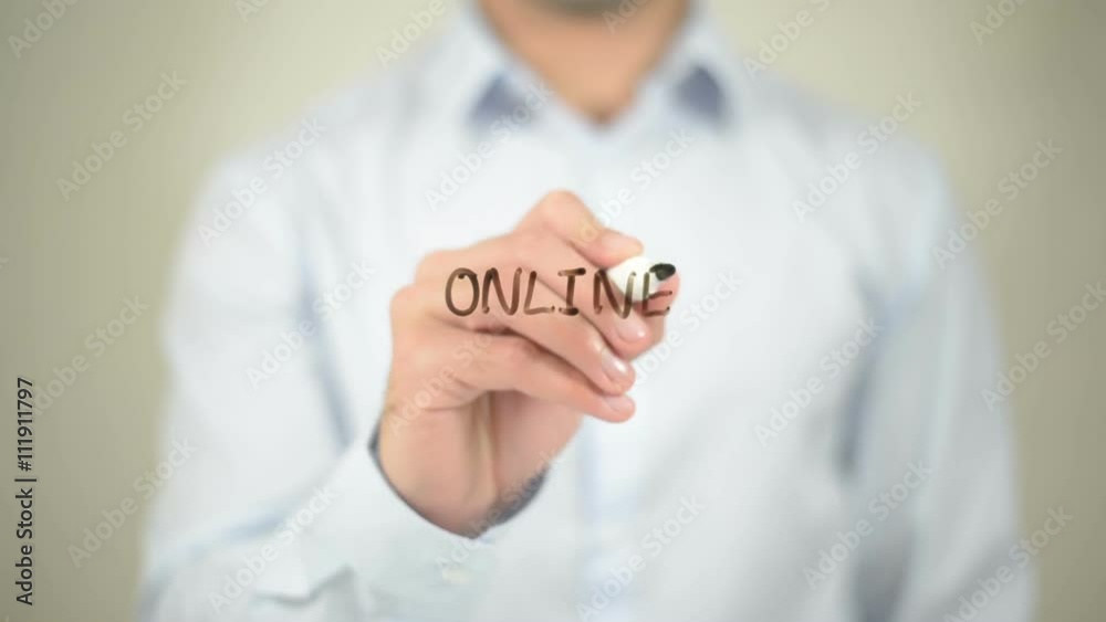 Online Graduation, writing on transparent screen