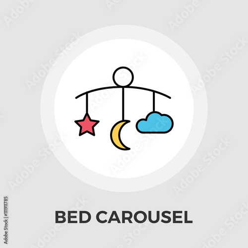 Bed carousel flat icon