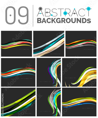Motion concept abstract background set