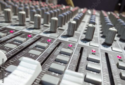 Mixing console, control buttons