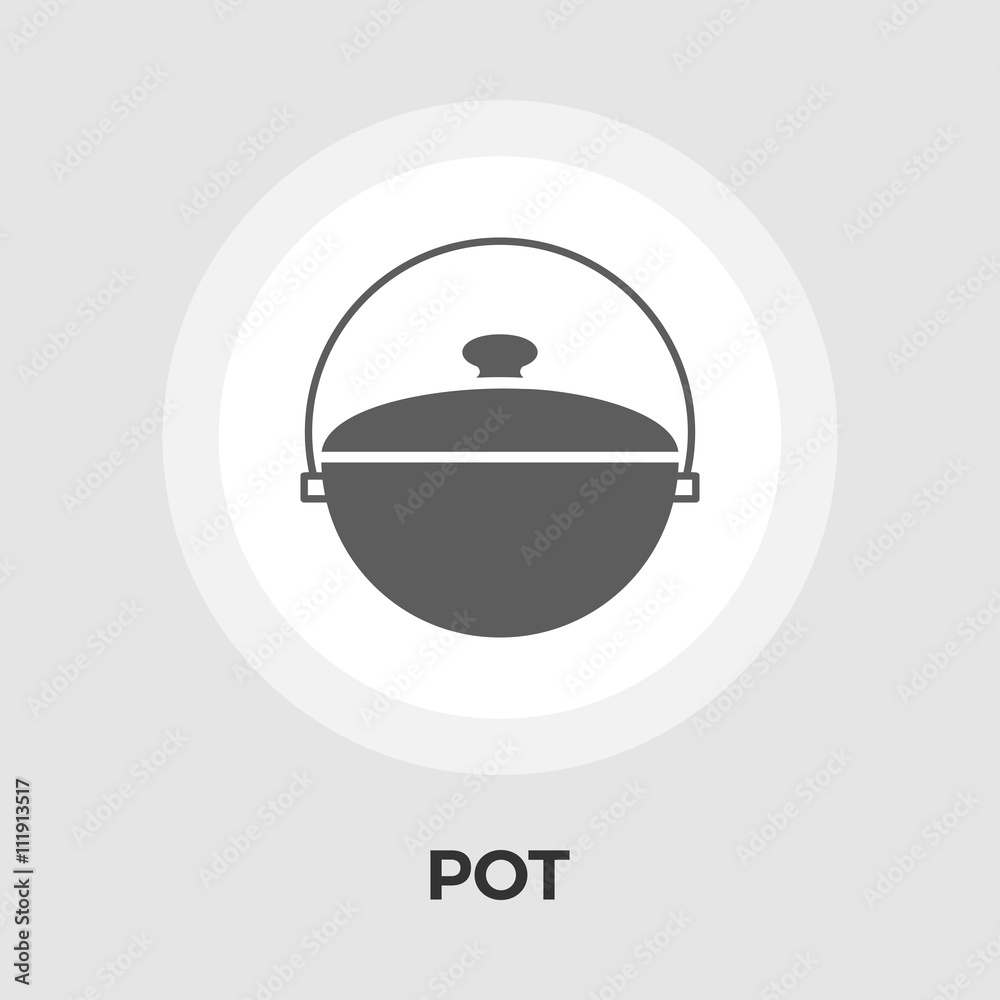 Obraz premium Pot vector flat icon