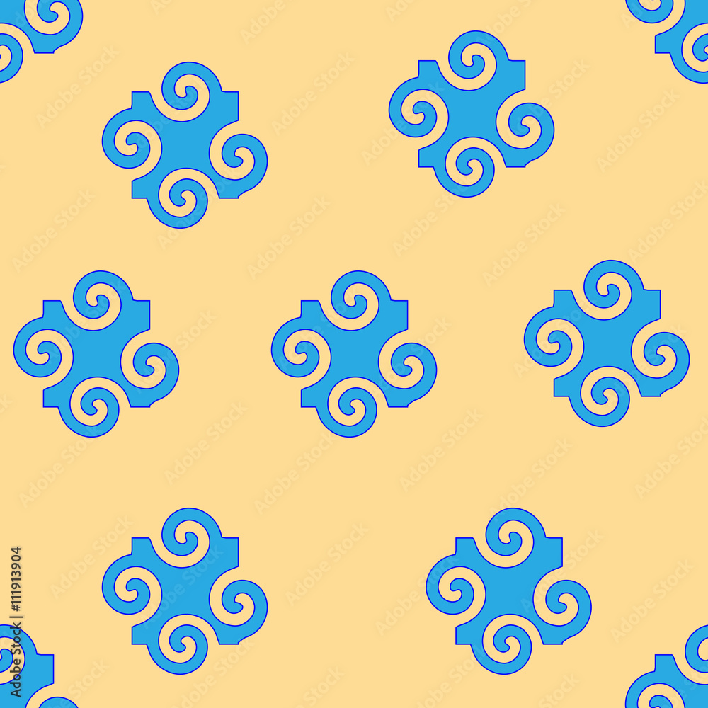 Spiral abstract blue seamless pattern