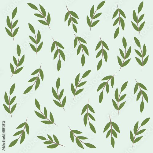 Tree leaves on green background. Leaves background.