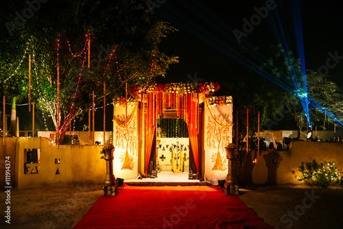NEW DELHI, INDIA - December 8, 2015: Decoration at the indian wedding photo