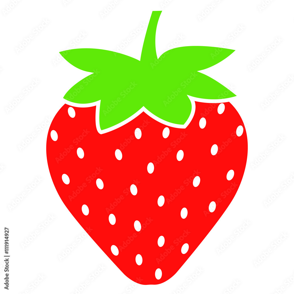 Obraz premium Erdbeer Icon Weiß Abstrackt