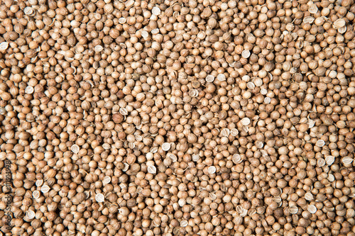 close up pile of dried coriander seed as a background