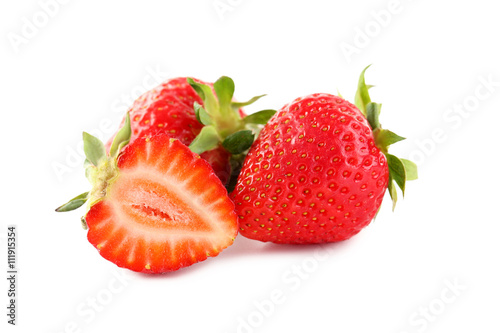 Strawberries isolated on a white background