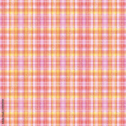 マドラスチェック柄シームレスパターン　ピンクイエロー系
