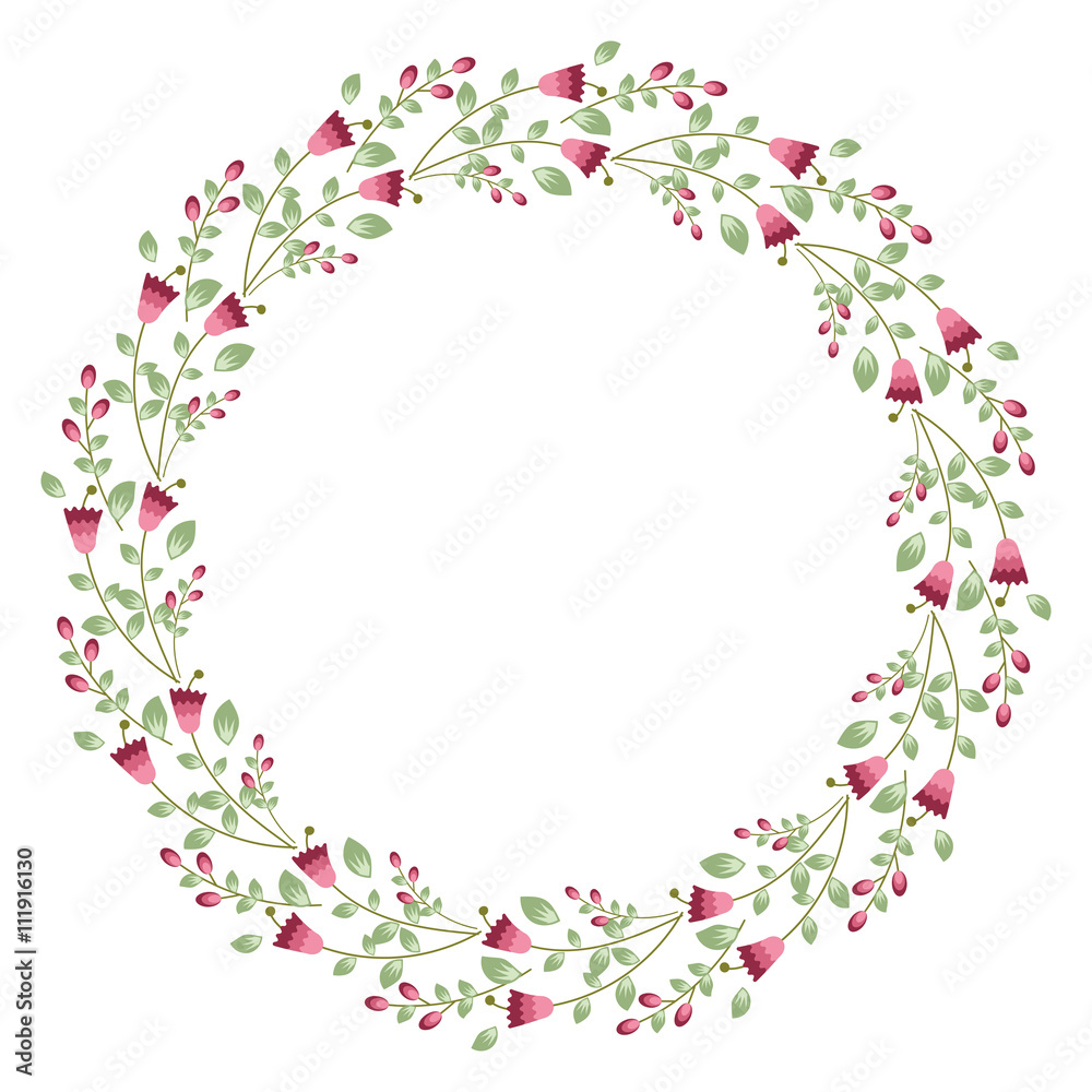 Floral round frame