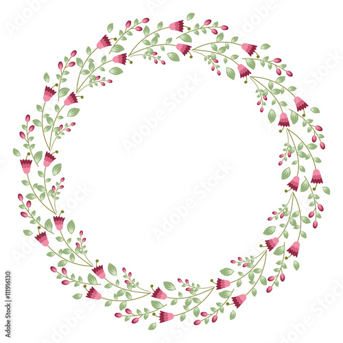 Floral round frame
