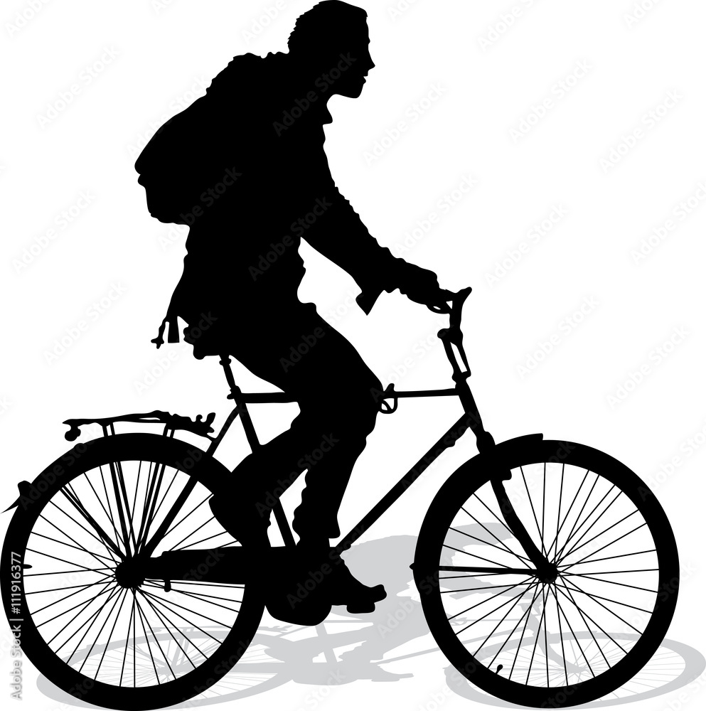 Fototapeta premium Vector silhouette of the cyclist