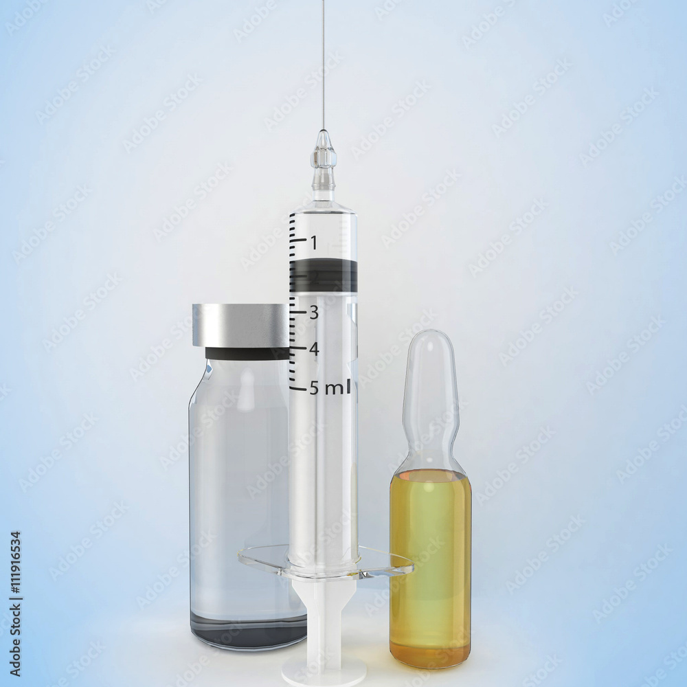 Medical ampules isolated with shadow Medical ampules isolated with shadow