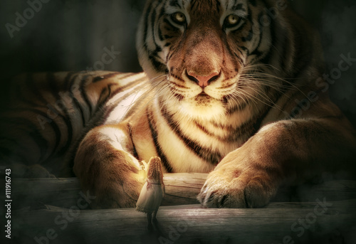 Mädchen mit Tiger