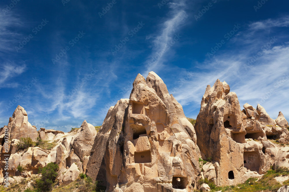 Fototapeta premium Rocks with caves in Cappadocia