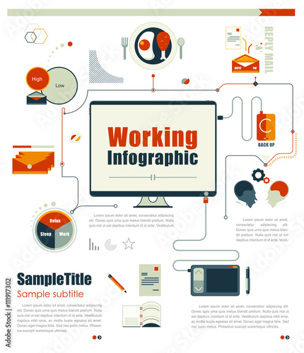 Business working infographics element. vector illustration