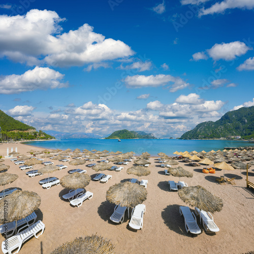 Fototapeta Naklejka Na Ścianę i Meble -  Beautiful beach in Icmeler, Turkey