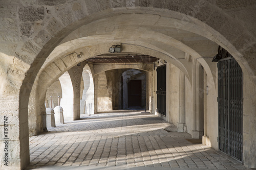 Building Arches, Uzes; Provence; France photo