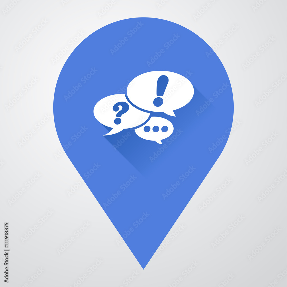 Icono plano localización con red social con sombra Icono plano localización con red social con sombra