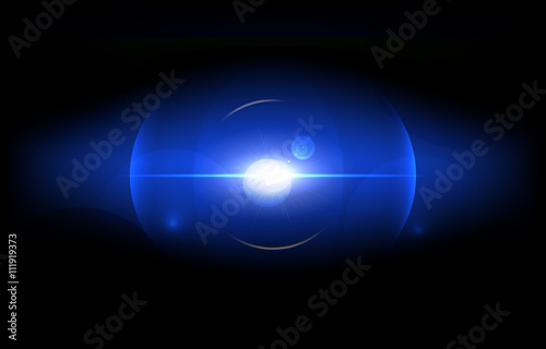 Abstract blue background with an illustration of a disco break .