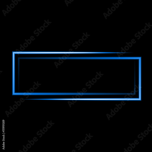 Blue neon vector frame