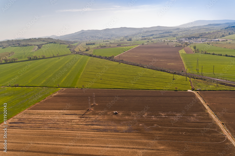 The unspoiled nature in the green Val di Chiana in Tuscany - Italy
