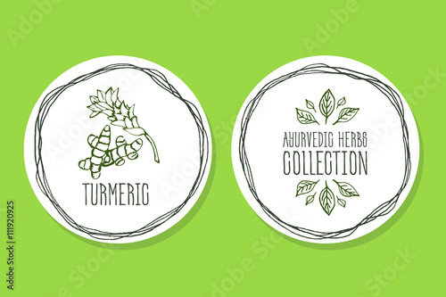 Ayurvedic Herb - Product Label with Turmeric 