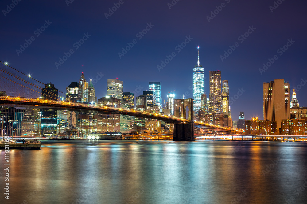 New York City -  Manhattan Skyline with skyscrapers and famous B