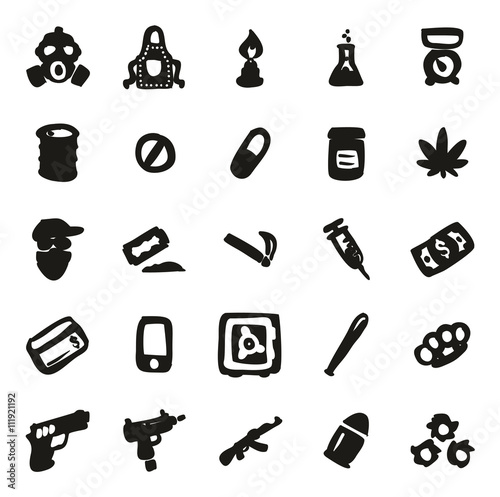 Drug Cartel Icons Freehand Fill