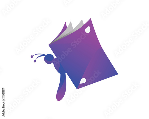 Modern Education Logo - Purple Book Wasp Symbol