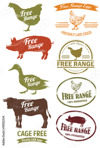 Free Range Meat Stamp, vector