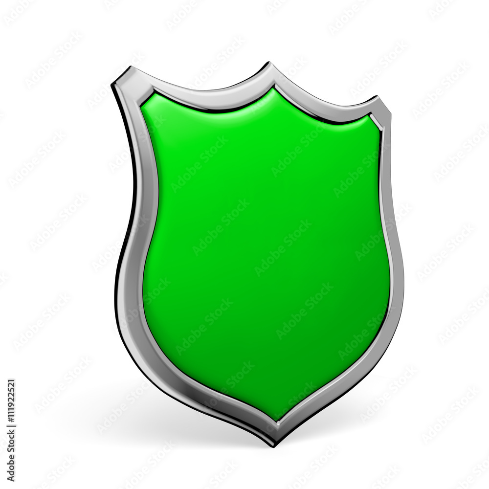 Green shield on white Green shield on white