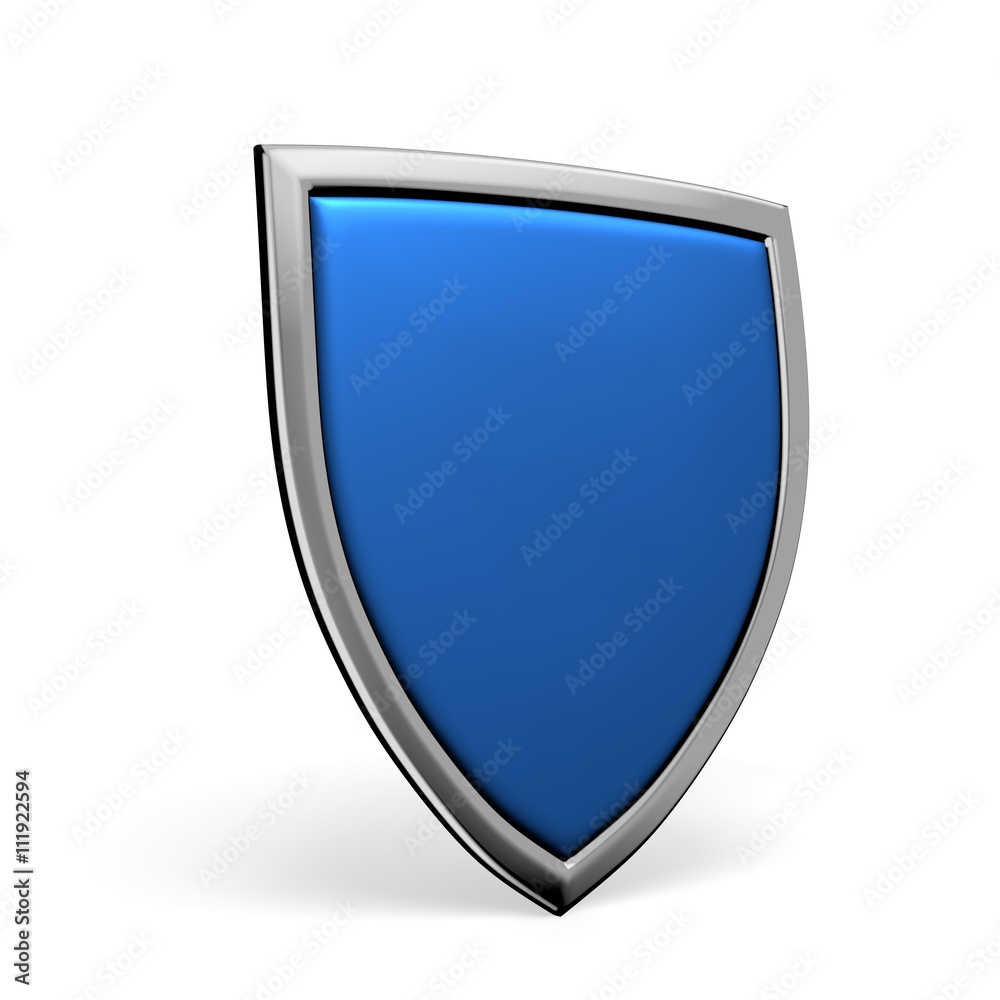 Blue shield on white Blue shield on white