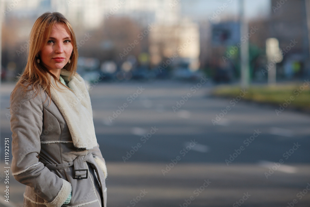 portrait of a woman in the city streets of Europe