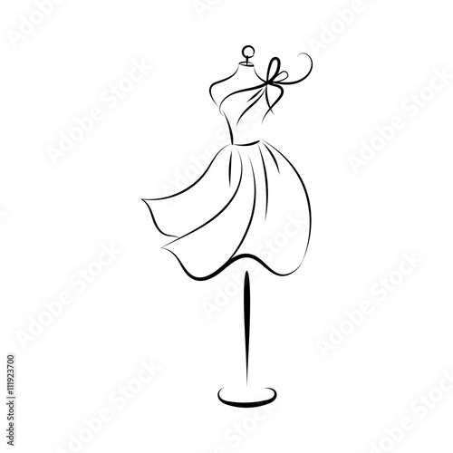 dummy dress hand drawing contour