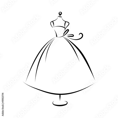 dummy dress hand drawing contour