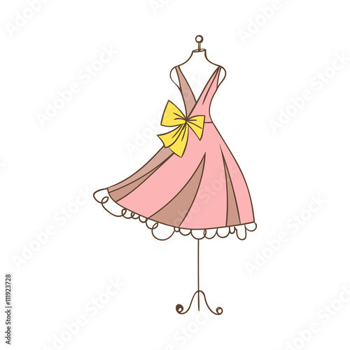 dummy dress hand drawing illustration vector