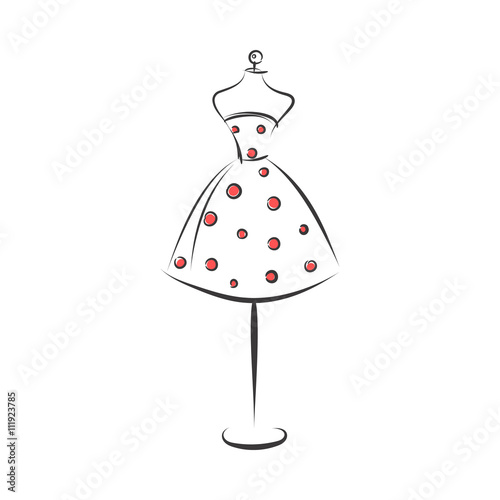 dummy dress hand drawing contour