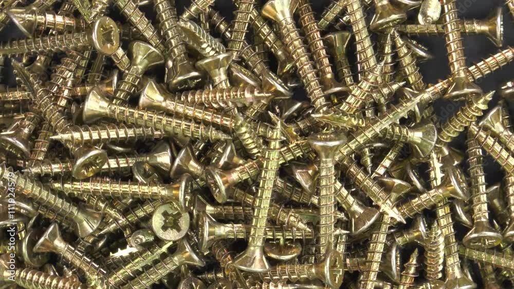 wood screws cross shape head on a turntable