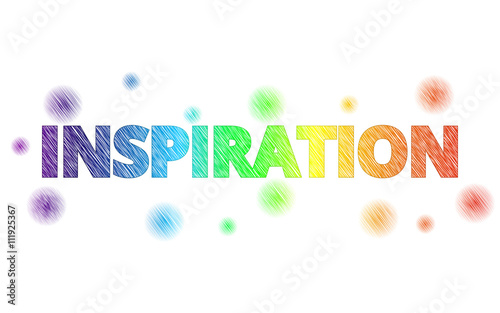 colorful text INSPIRATION with decoration