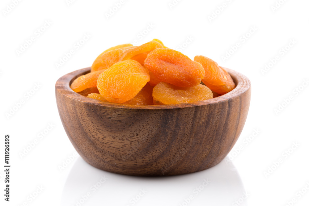 Dried apricots on white background Dried apricots on white background