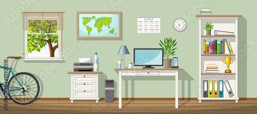 Illustration of a classic homeoffice