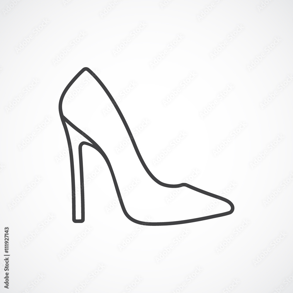 Women's high-heeled shoes. Vector line icon Stock-Vektorgrafik | Adobe Stock
